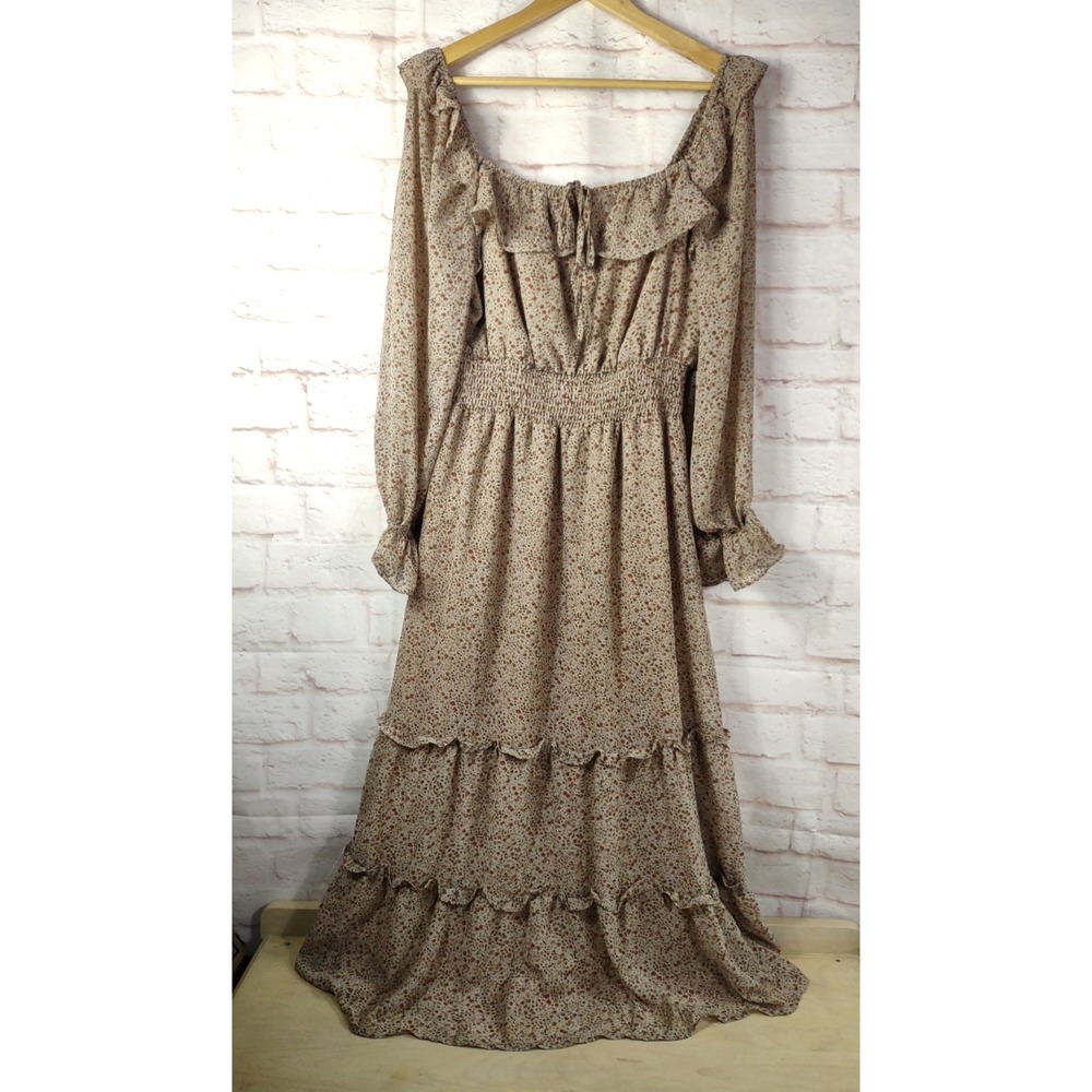 Dress Forum LA Floral Boho Maxi Dress Size M Flowy Romantic Tier Festival Fairy